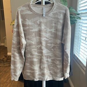 Athleta Tan and Cream Camo Women's Sweatshirt